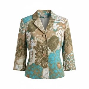 Chico's Multicolor Floral Blazer Size M 8-10